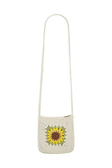 Yumi Handmade White Sunflower Crochet Bag