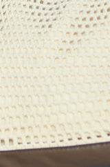 Yumi Ivory Crochet Shoulder Bag With Faux Leather Straps