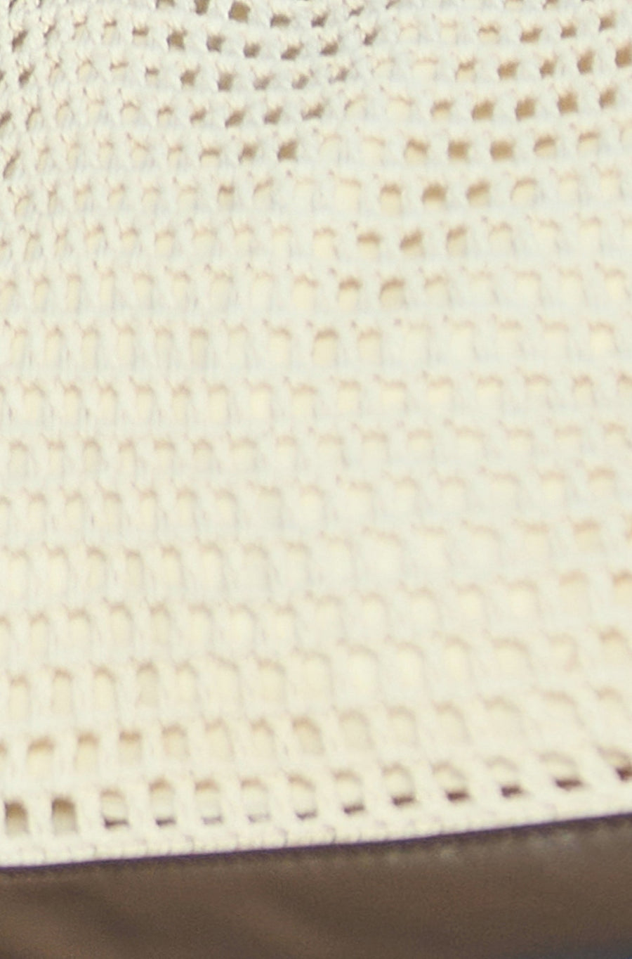 Yumi Ivory Crochet Shoulder Bag With Faux Leather Straps