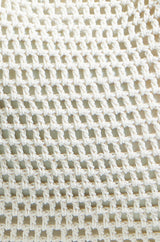 Yumi Ivory Crochet Shoulder Bag With Faux Leather Straps