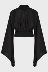 Killstar Astralune High Neck Flared Sleeve Top