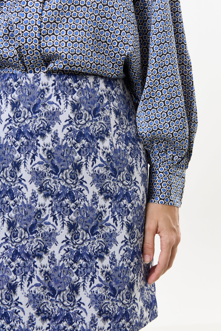 Aubin Wedgewood Jacquard A-Line Mini Skirt