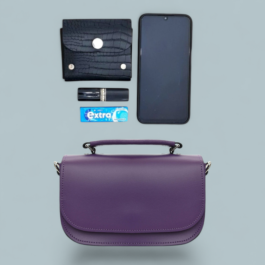 Aura Handmade Leather Bag - Purple