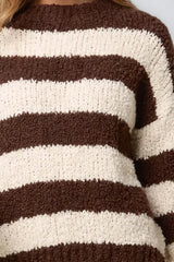 Brown Boucle Wool Blend Jumper