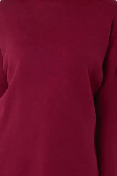 Wine High Neck Jumper