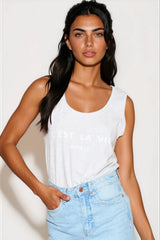 Silver Grey C'est La Vie Cotton Vest Top