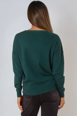 Green Crew Neck Fine Knit Jumper