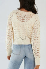Ivory Pointelle Knit Crop Jumper