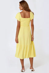 Yellow Smock Midi Dress
