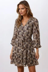 Black Spotty Belted Mini Dress