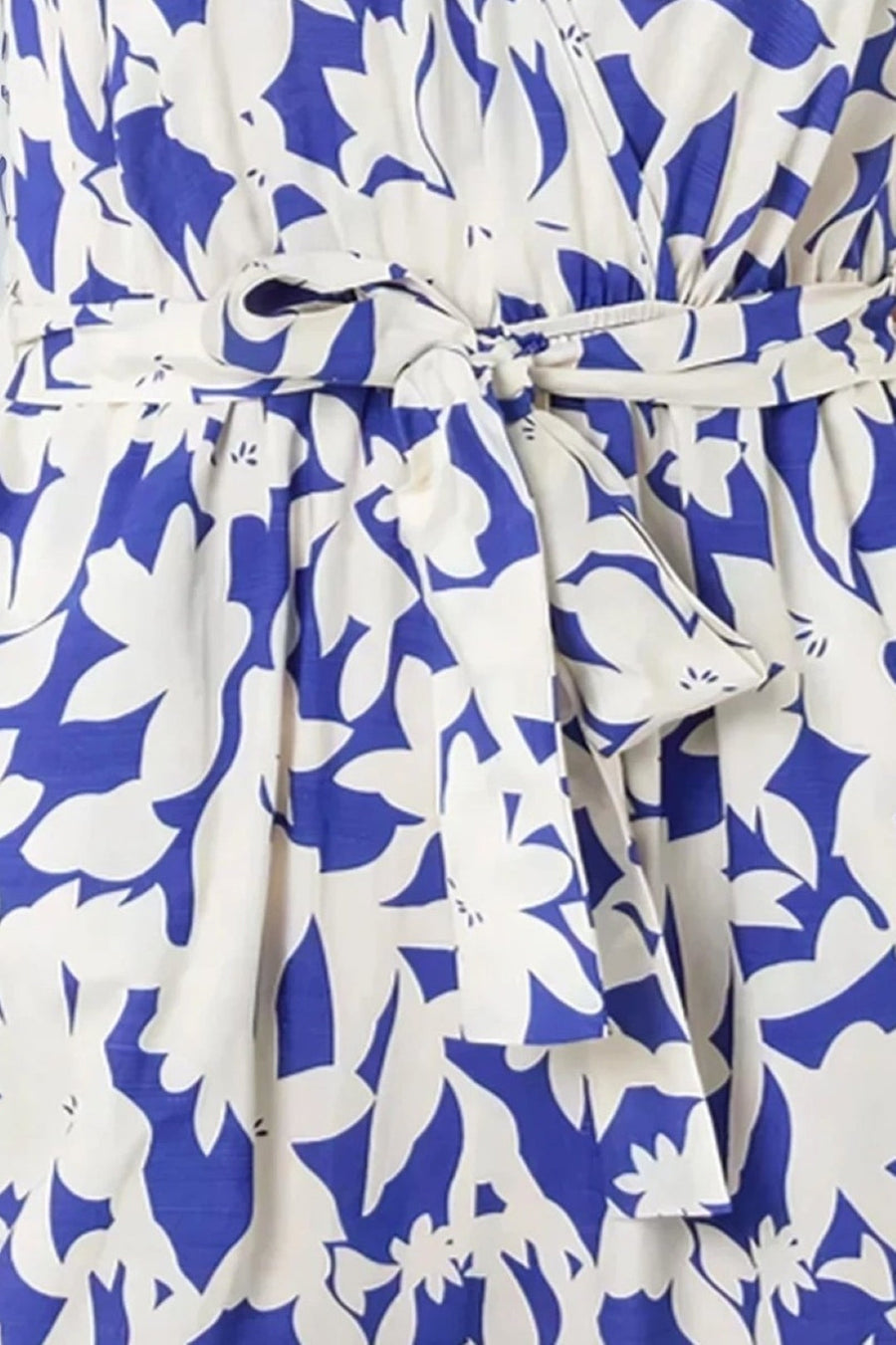 Blue Floral Wide-Leg Wrap Jumpsuit