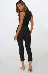 Black Stretch Drawstring Trousers