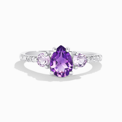 Amethyst and Lavender Amethyst Ring in Sterling Silver