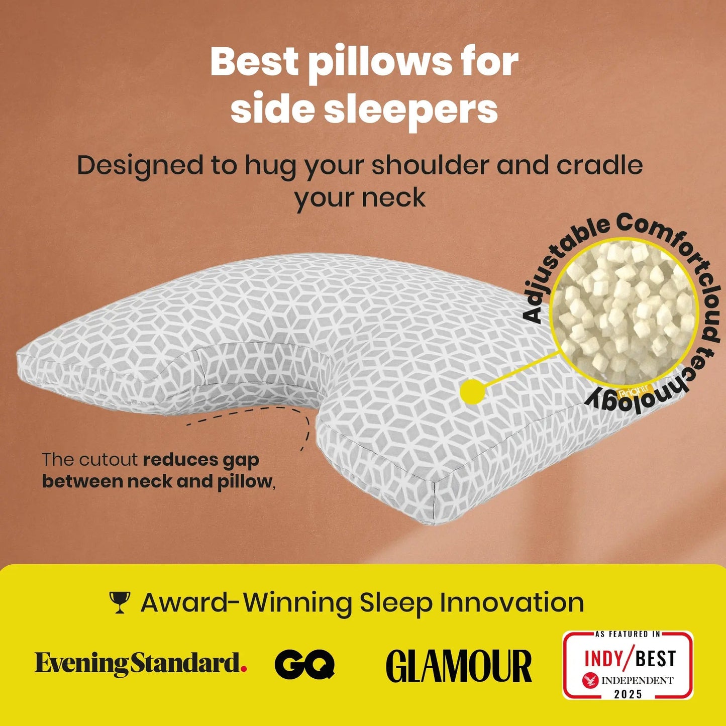 Brightr® MoonHug Adjustable Memory Foam pillow