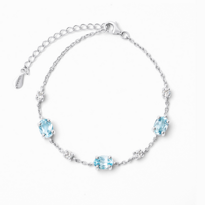 Blue Topaz Bracelet in Sterling Silver