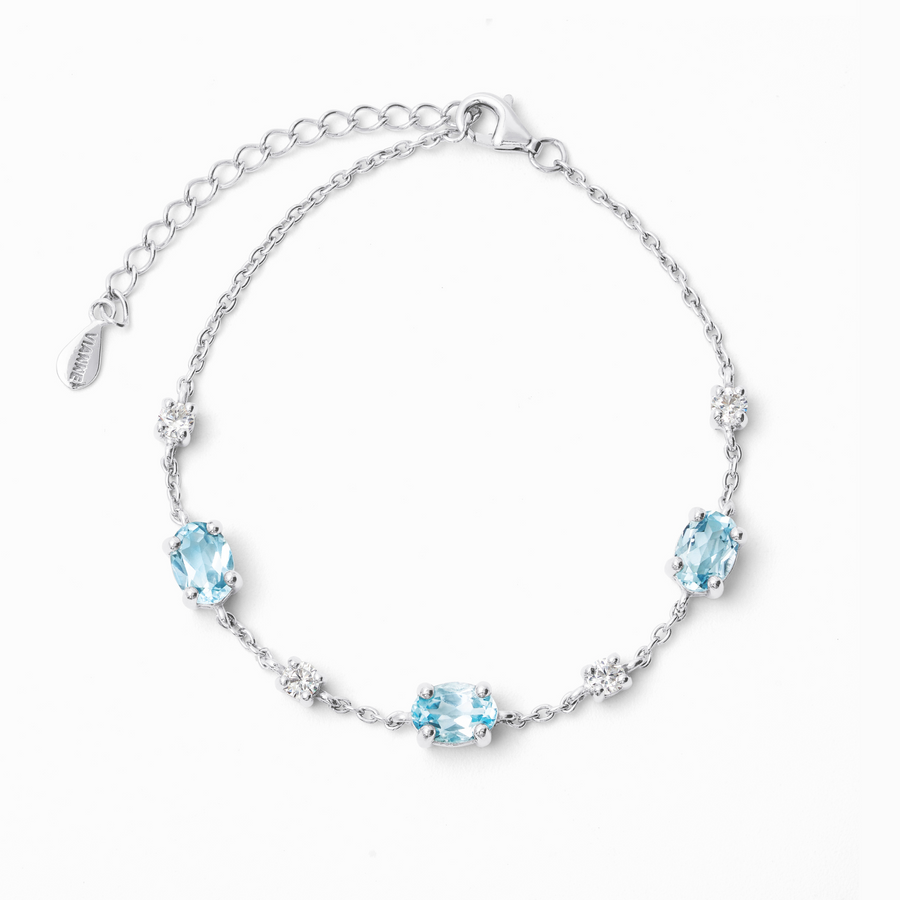 Blue Topaz Bracelet in Sterling Silver
