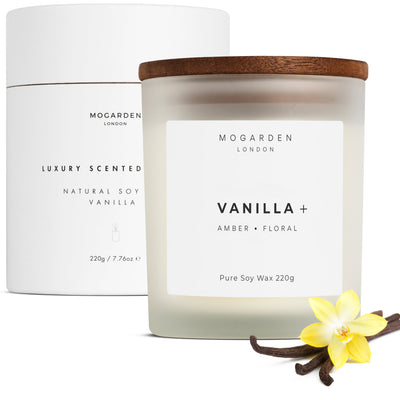 Mogarden Luxury Vanilla Candle - Pure Soy 220g | Scented Candle Gift