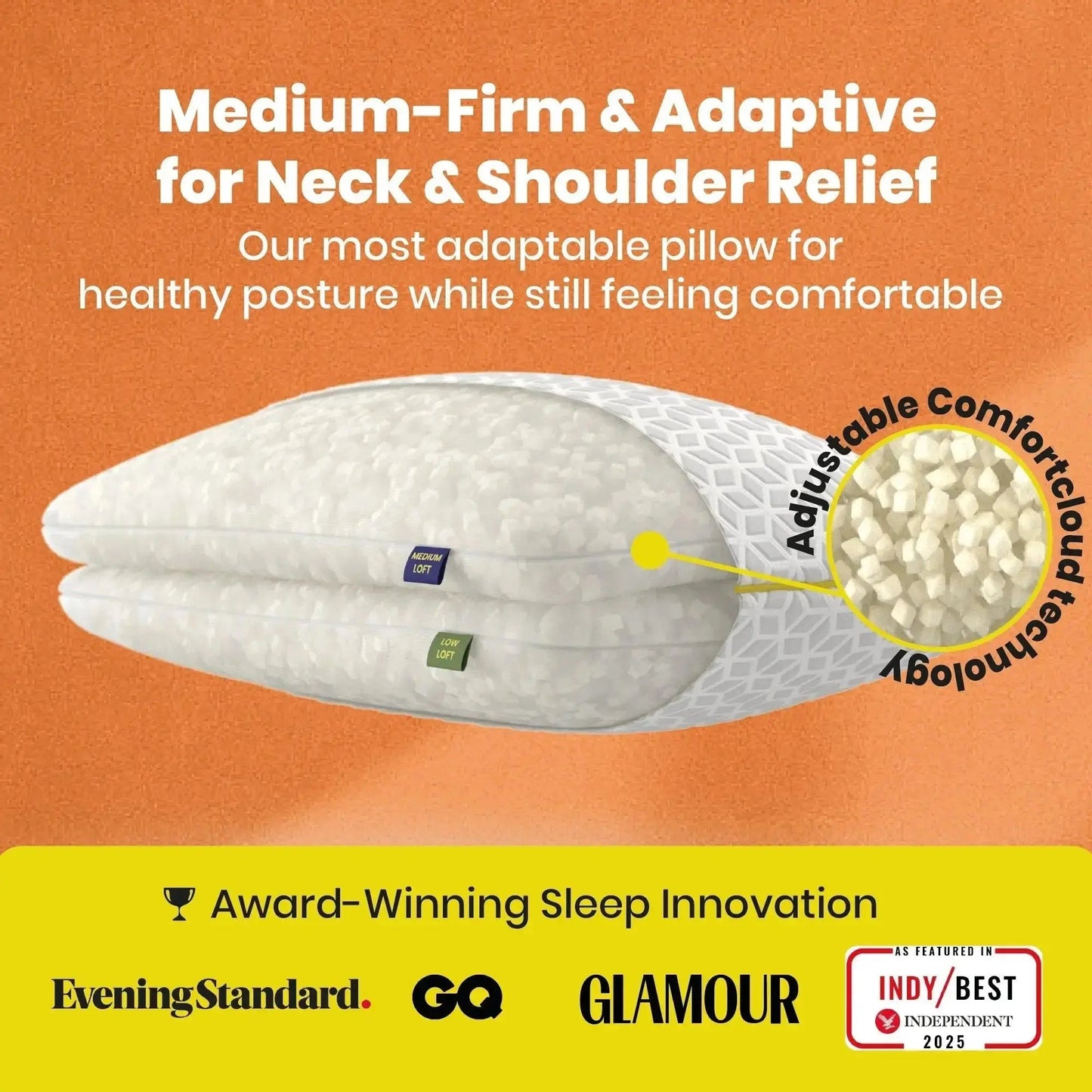 Brightr® Luna Adjustable Best Memory Foam pillow