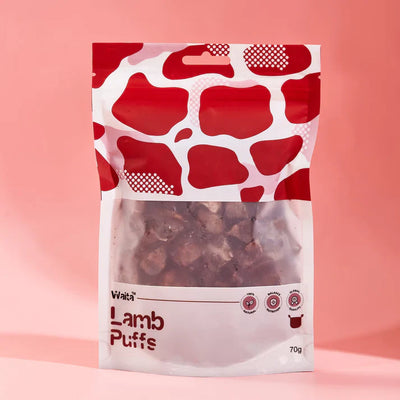 Waita Air-Dried Lamb Puffs 70g – 100% Natural Lamb Lung Dog Treats