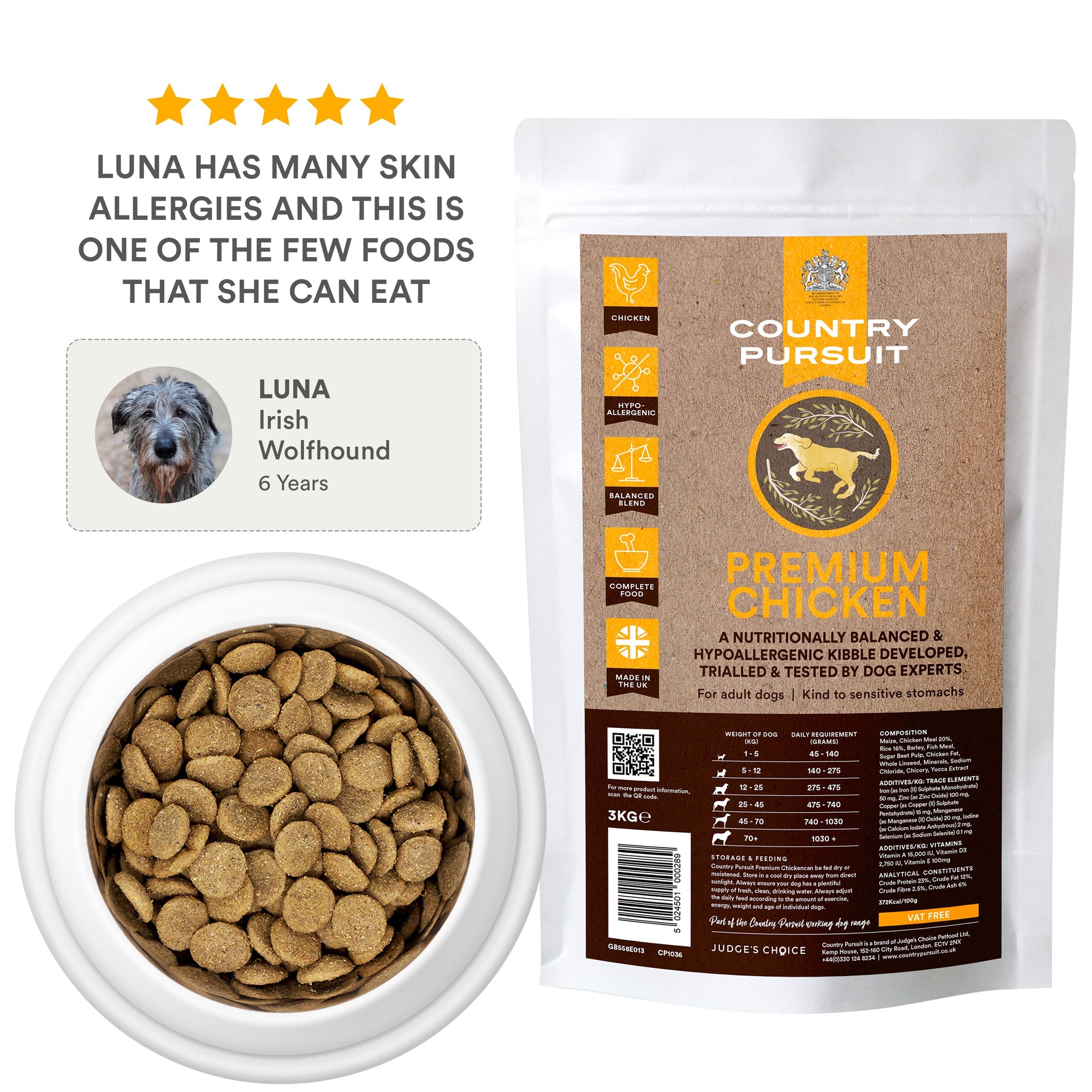 Country Pursuit Premium Chicken & Rice Adult Dry Dog Food - 300g Sample