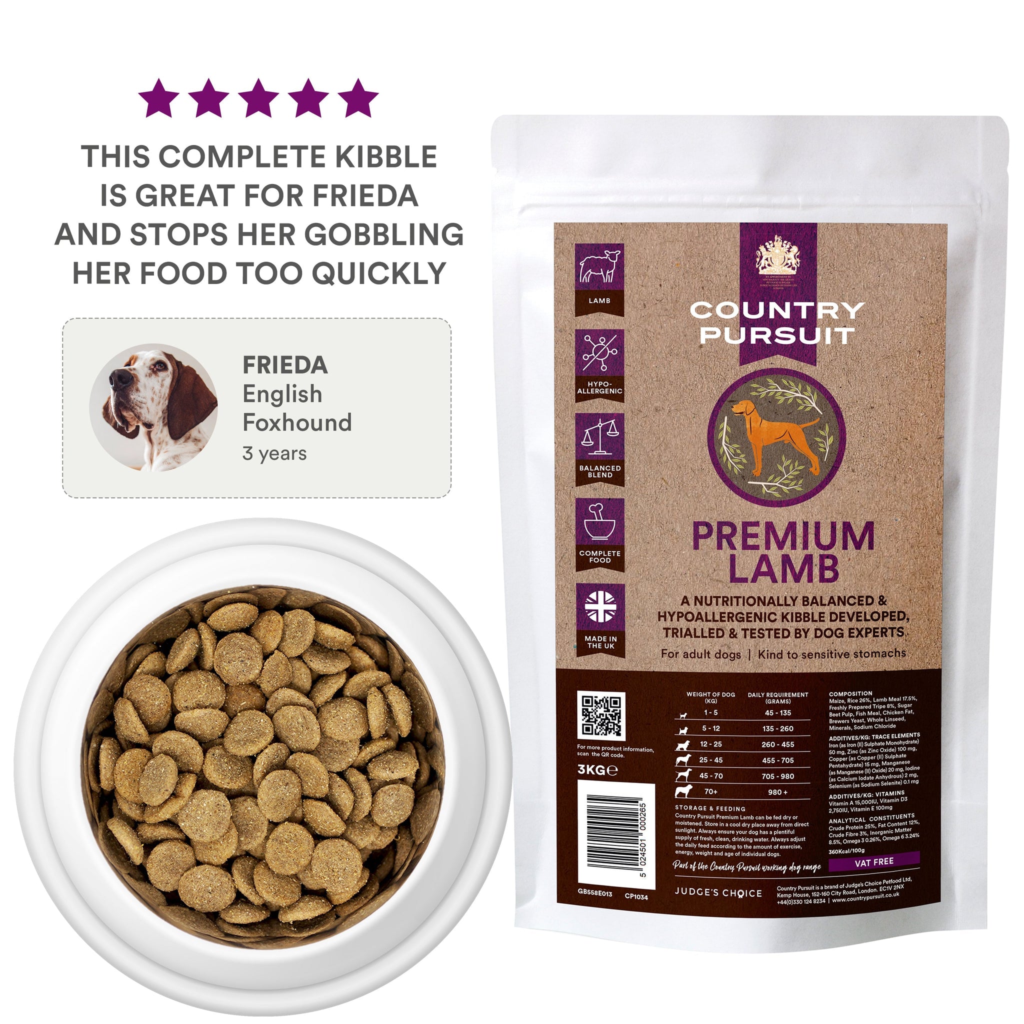 Country Pursuit Lamb, Rice & Tripe 3kg - Premium Range