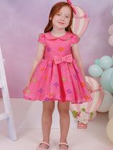 Dress & Fleur Baby Girls Floral Dress with Headband in Pink