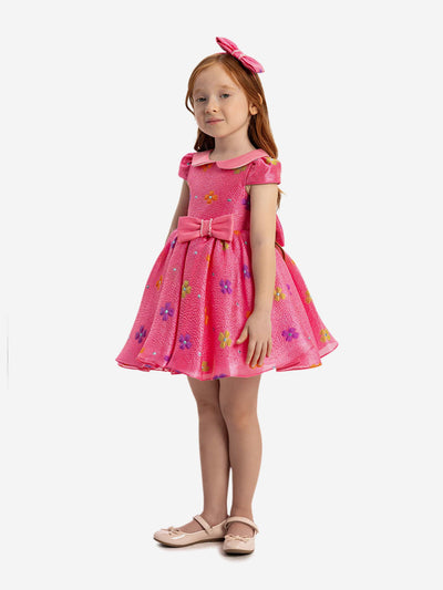 Dress & Fleur Baby Girls Floral Dress with Headband in Pink