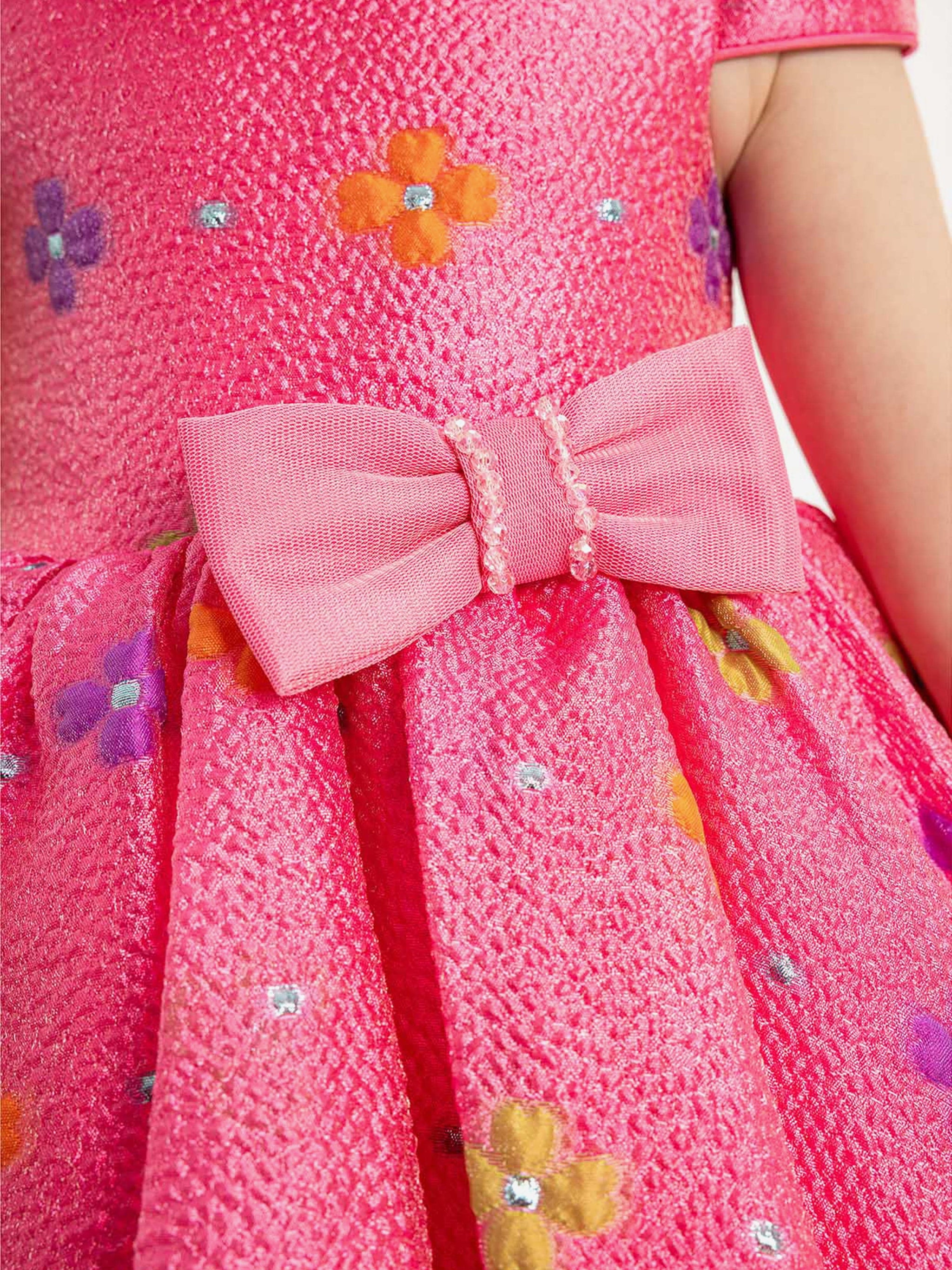 Dress & Fleur Baby Girls Floral Dress with Headband in Pink