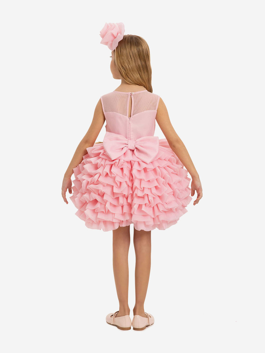 Dress & Fleur Girls Dress with Headband in Pink