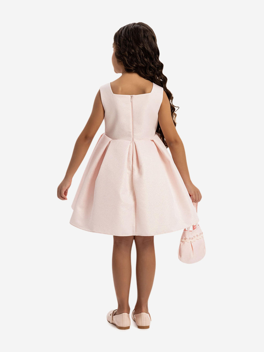 Dress & Fleur Girls Dress with Bolero and Matching Bag in Pink