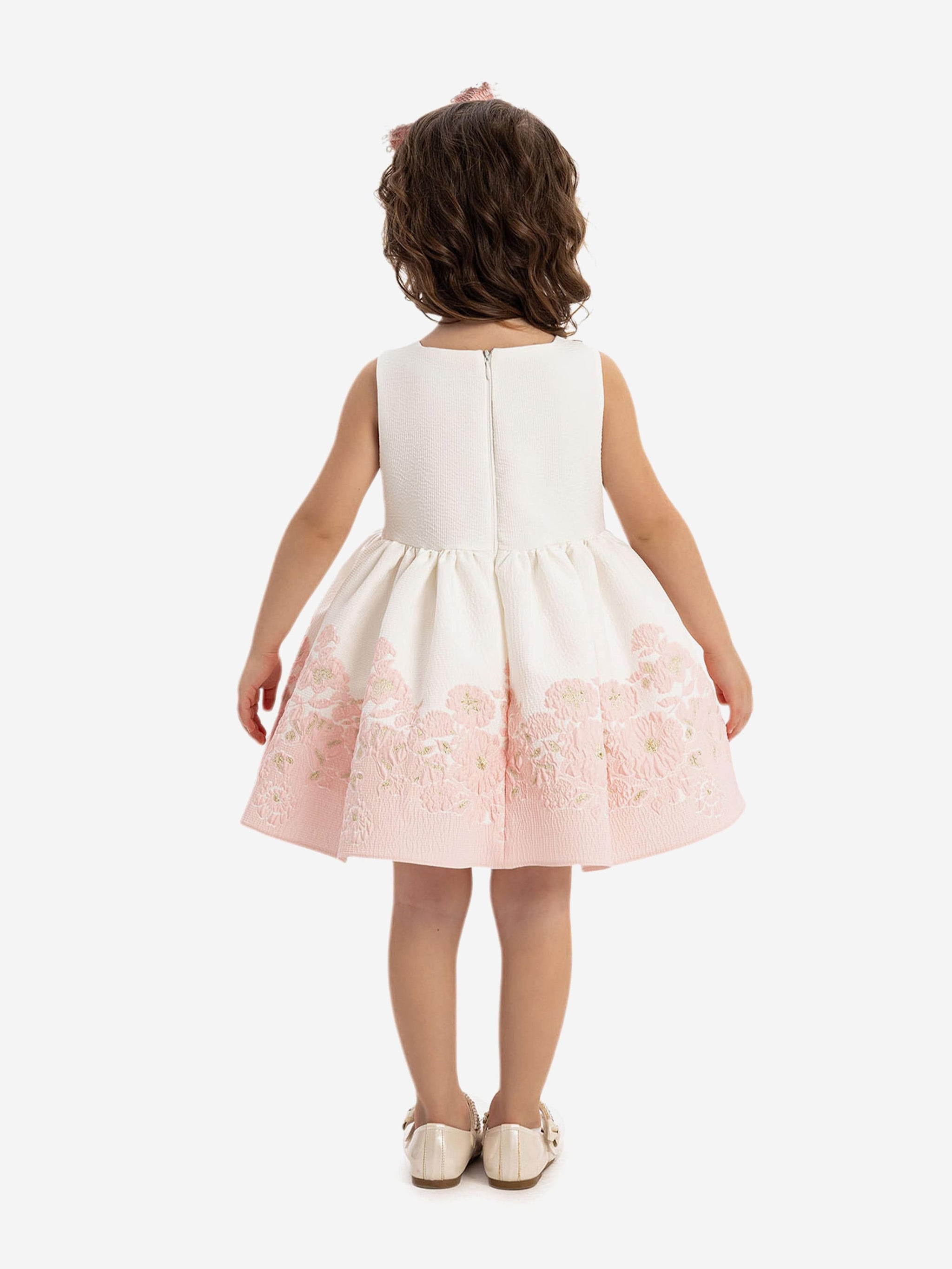 Dress & Fleur Baby Girls Dress with Bolero and Headband in Pink