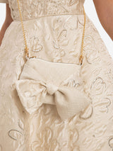 Dress & Fleur Girls Elegant Dress with Matching Bag in Beige