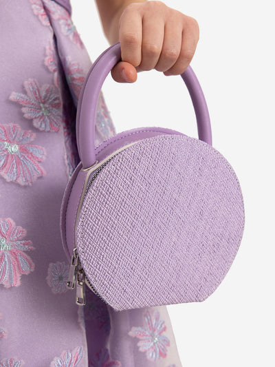 Dress & Fleur Girls Stylish Dress with Matching Bag in Purple