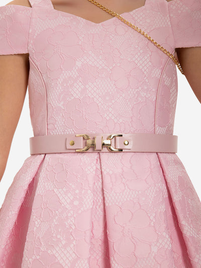 Dress & Fleur Girls Dress with Bag and Belt in Pink