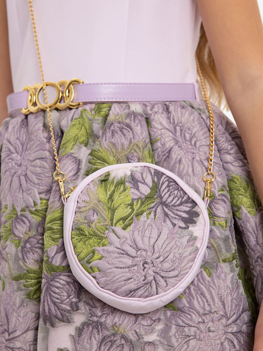 Dress & Fleur Girls Jacquard Dress with Bag in Purple