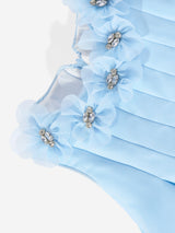 Dress & Fleur Baby Girls Occasion Dress with Headband in Blue