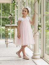 Dress & Fleur Girls Flower Occasion Dress with Headband in Pink