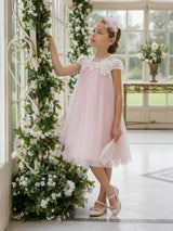 Dress & Fleur Girls Flower Occasion Dress with Headband in Pink