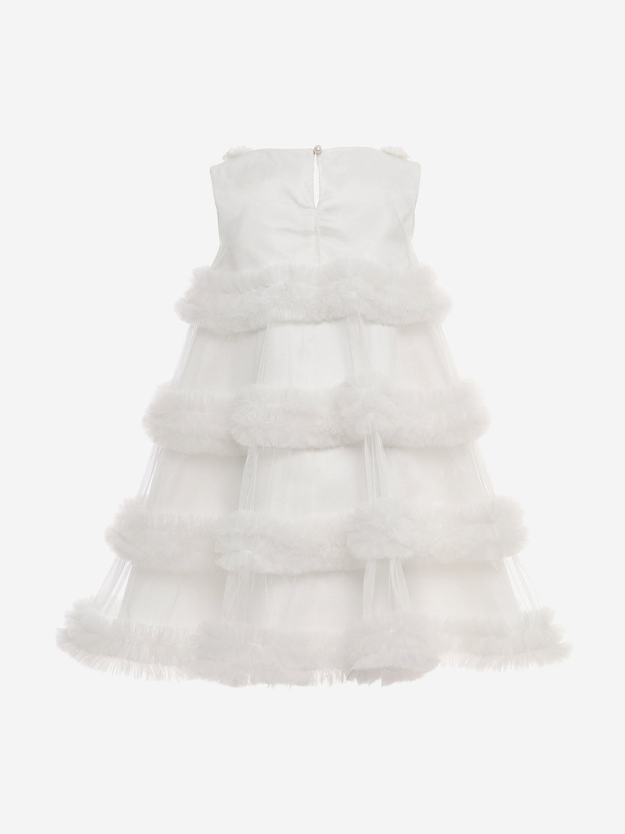 Dress & Fleur Girls Occasion Dress with Headband in Ivory