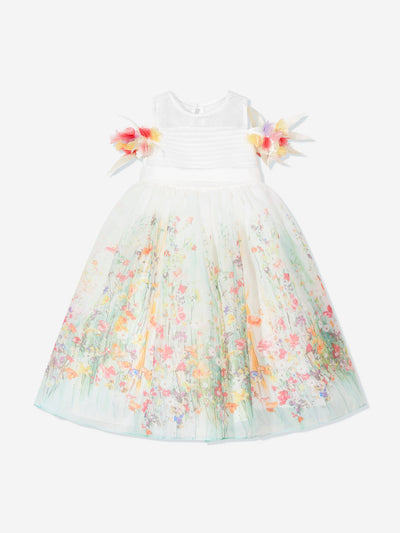 Dress & Fleur Girls Floral Occasion Dress in Ivory