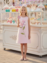 Dress & Fleur Girls Flower Occasion Dress with Headband in Pink
