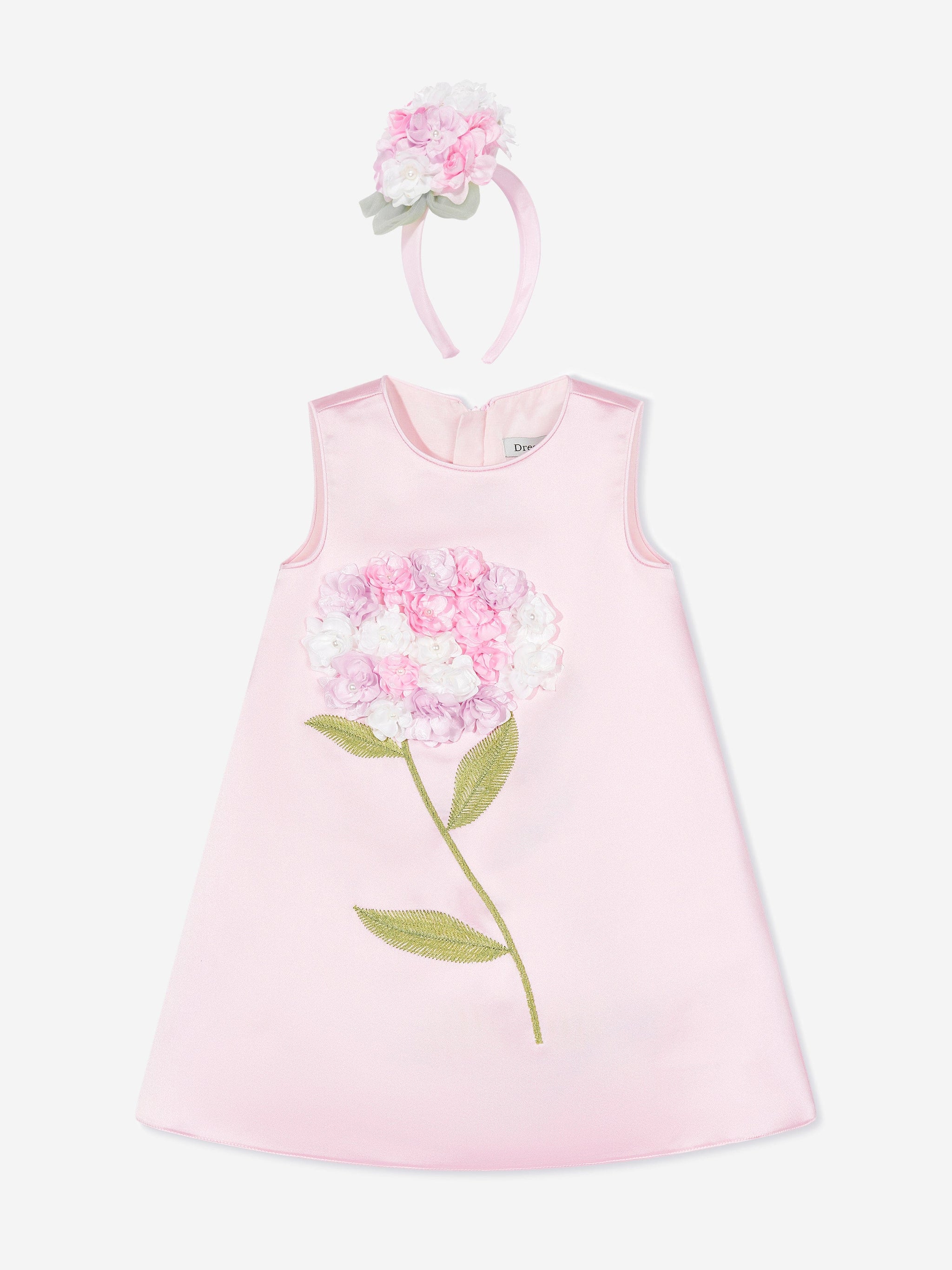 Dress & Fleur Girls Flower Occasion Dress with Headband in Pink