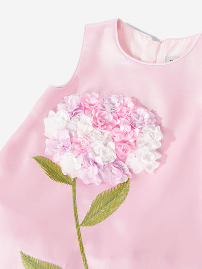 Dress & Fleur Girls Flower Occasion Dress with Headband in Pink