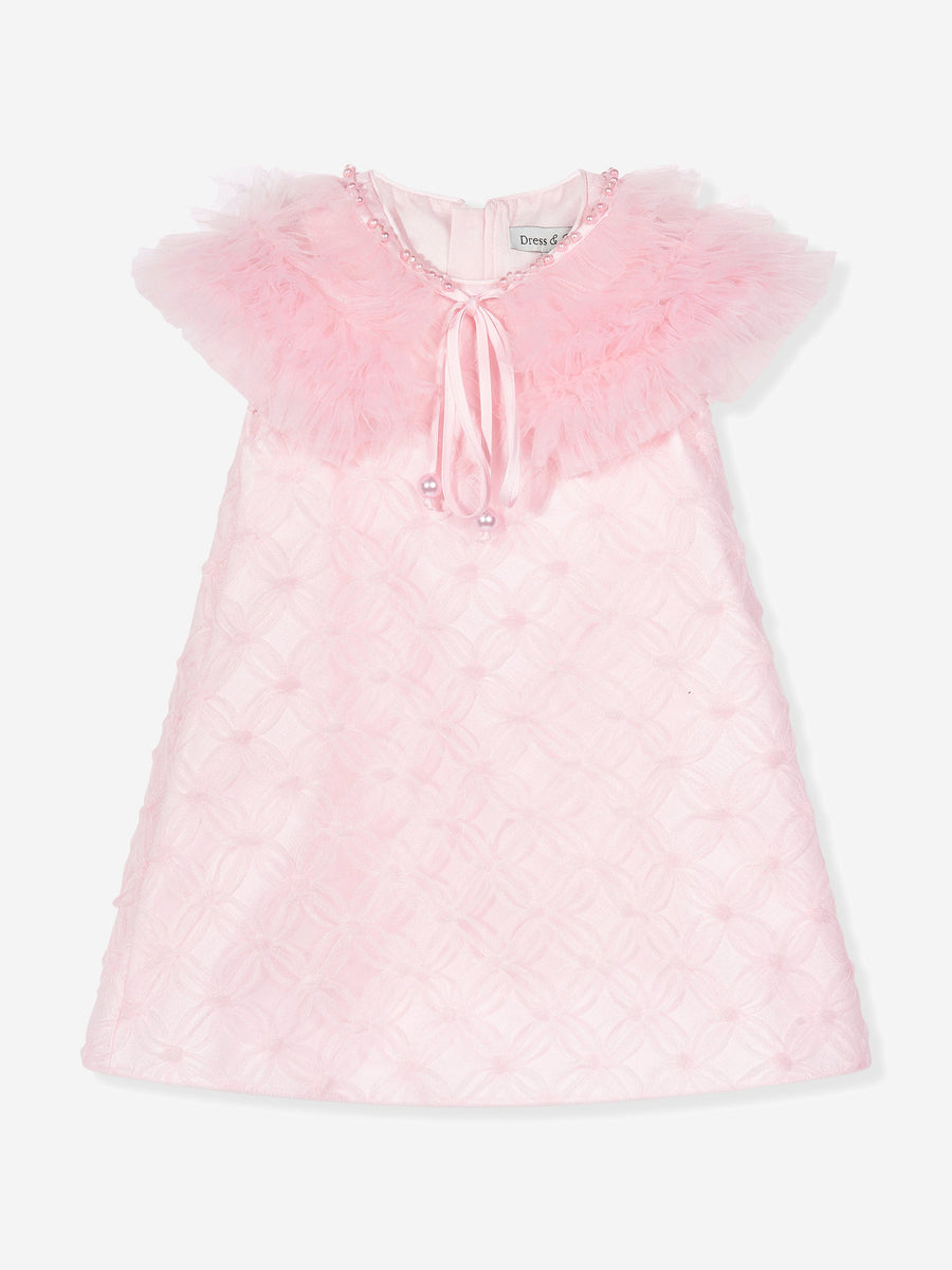 Dress & Fleur Girls Occasion Dress and Cape Set in Pink