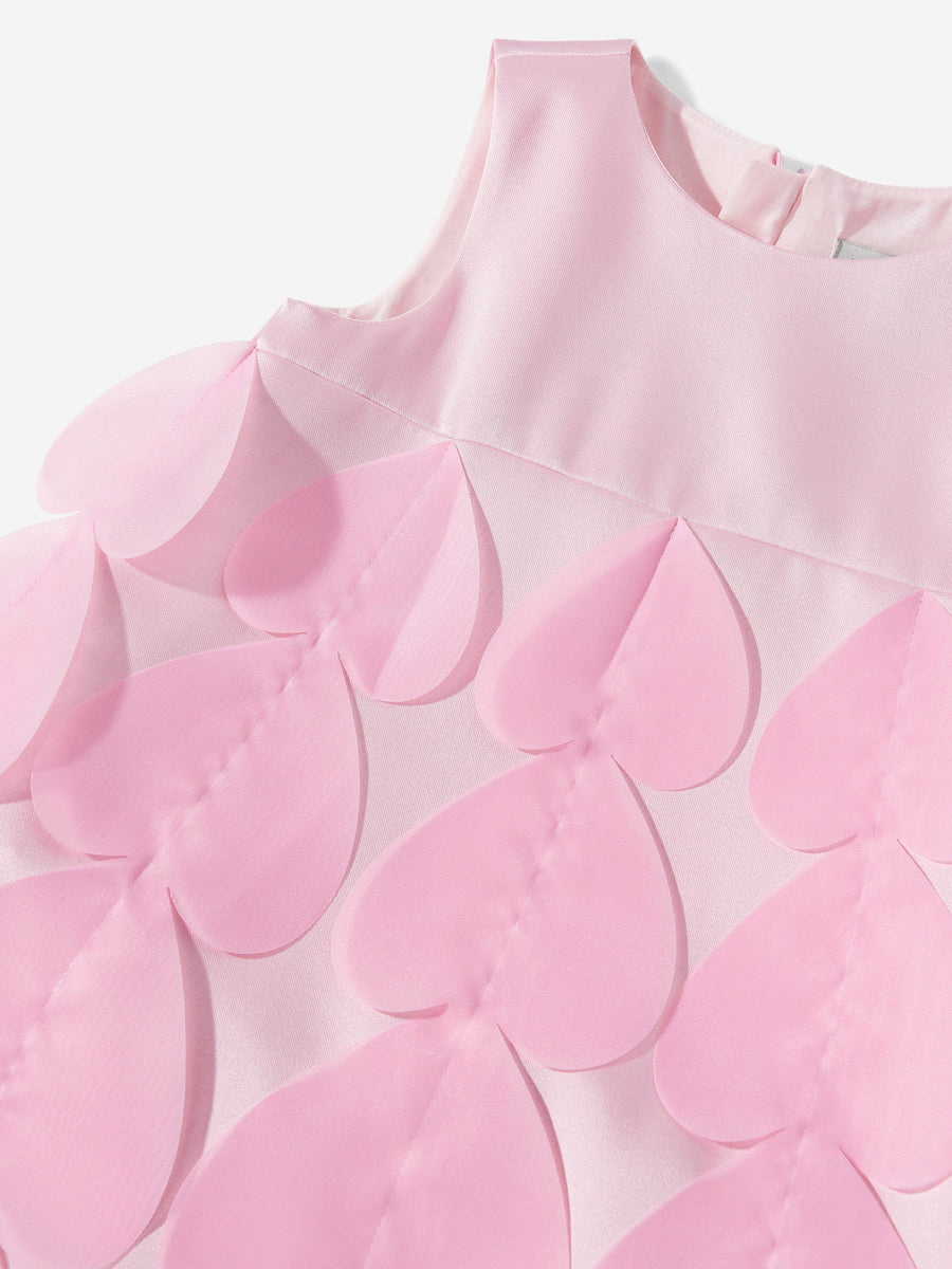 Dress & Fleur Girls Heart Occasion Dress and Cape Set in Pink