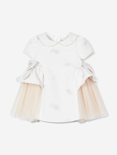 Dress & Fleur Baby Girls Occasion Dress with Headband in Ivory