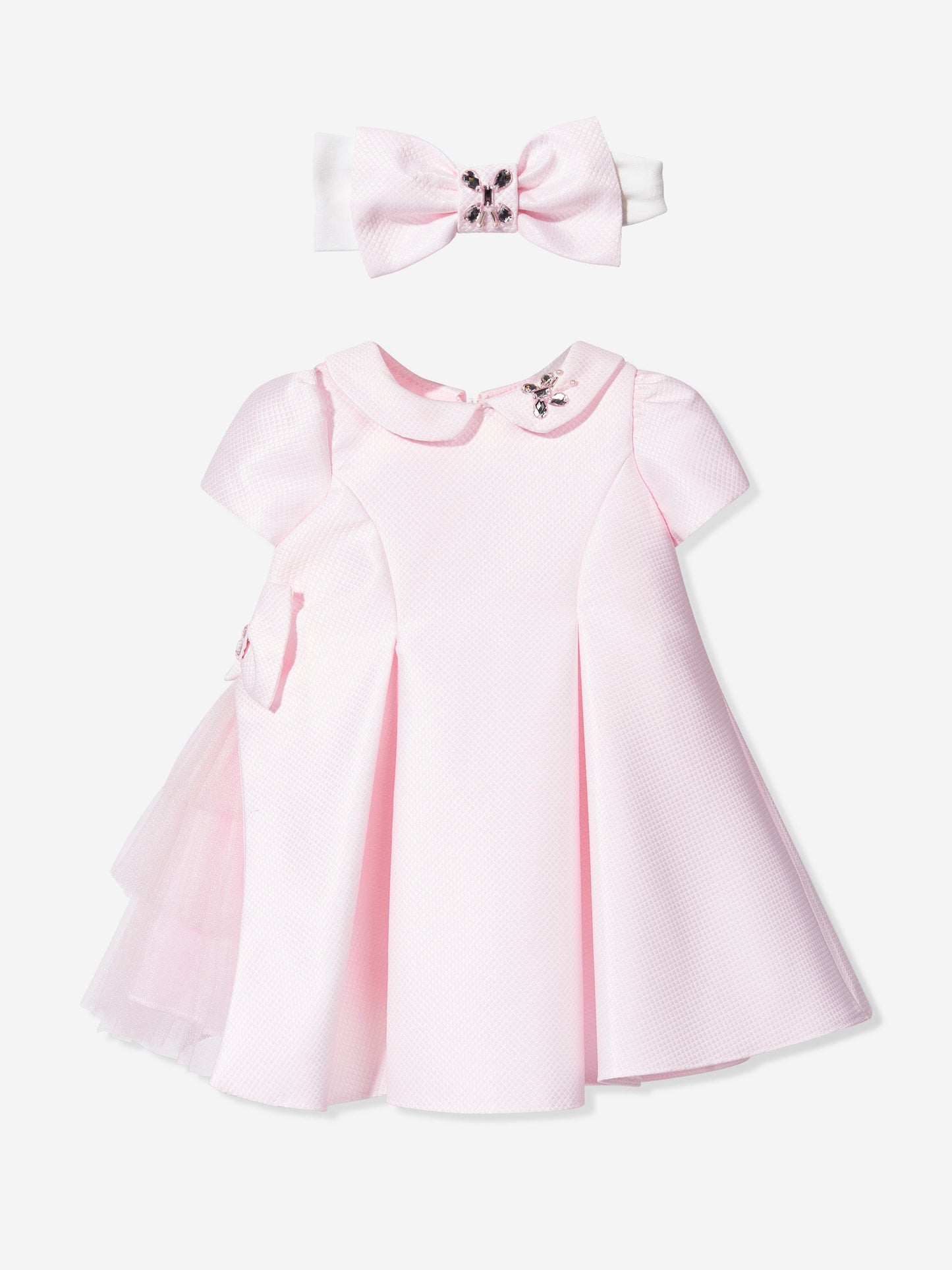 Dress & Fleur Baby Girls Occasion Dress with Headband in Pink
