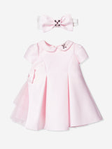 Dress & Fleur Baby Girls Occasion Dress with Headband in Pink
