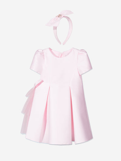 Dress & Fleur Girls Occasion Dress with Hair Accessory in Pink