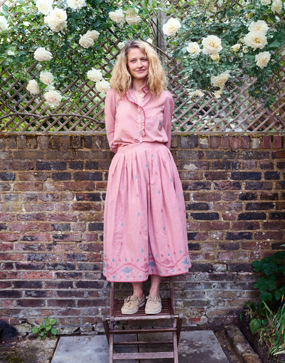 alma skirt | blush jamdani